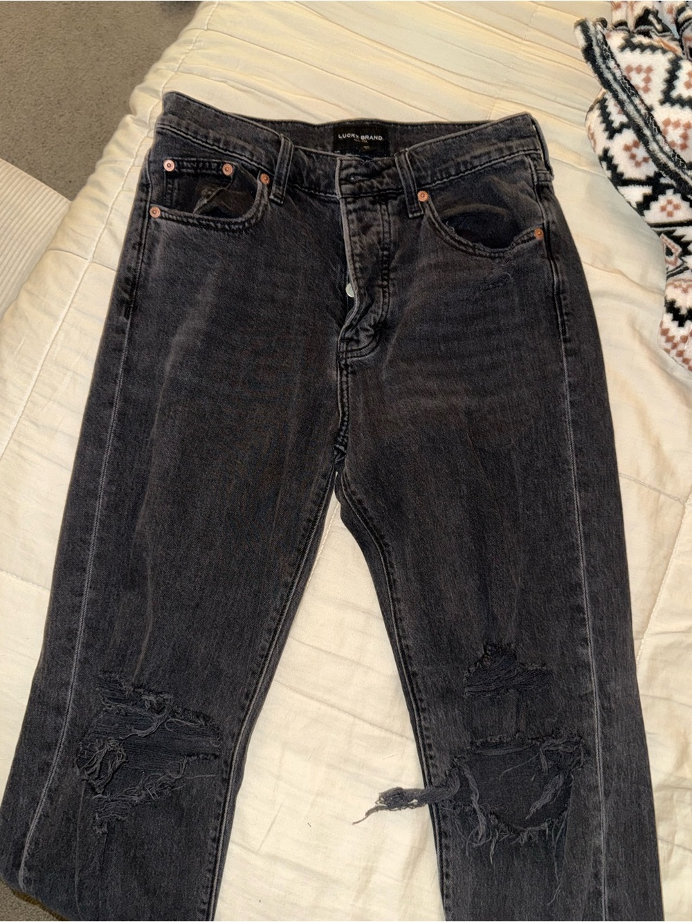 Lucky Brand Black Distressed Jeans